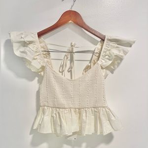 NWT Zara white/cream crop top